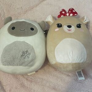Snow yeti, and Clarice Christmas squishmallows🎄🦌🎀